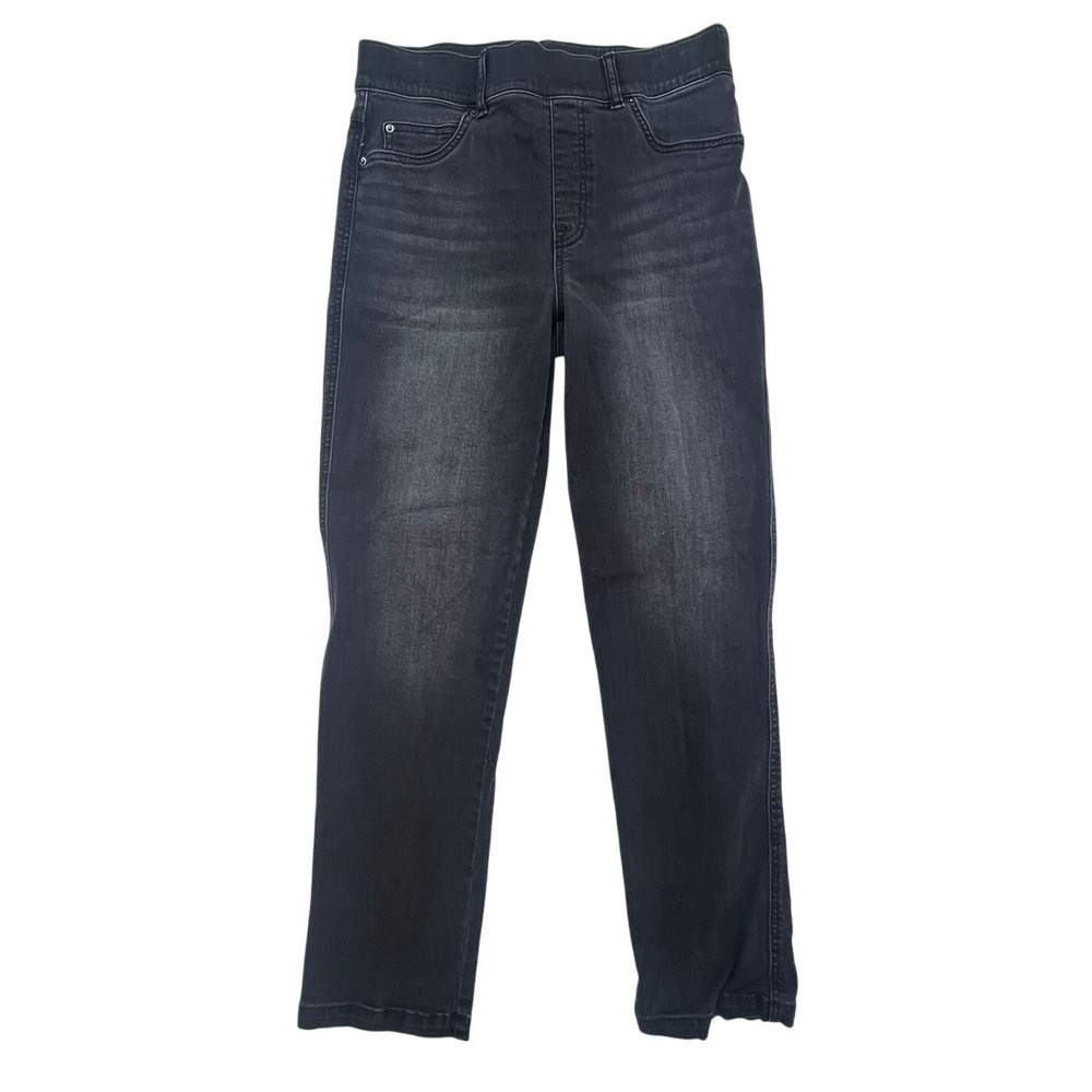 Spanx‎ Jeans Women's Medium Straight Leg Denim Pull-On Vintage Black 20355R